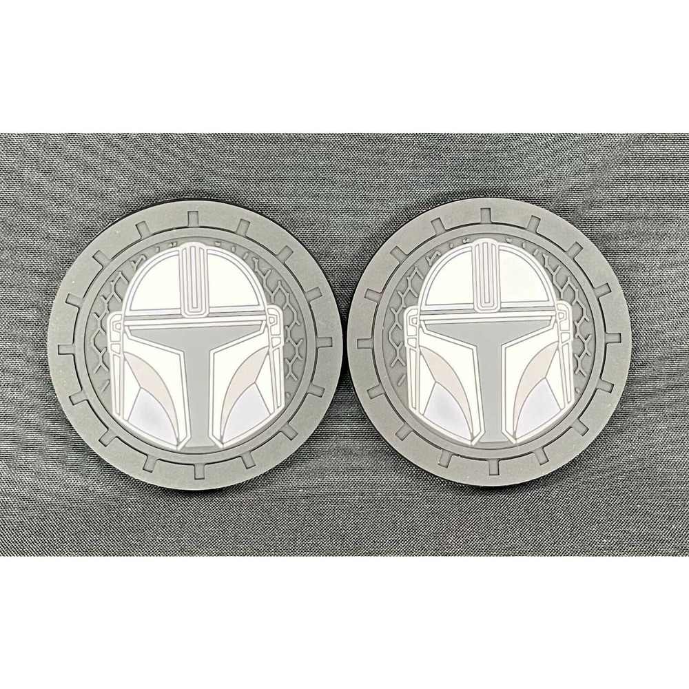 Mandalorian Car Coaster for Drinks Silicone Easy to Clean, 2 PCS 2.75" Brand New